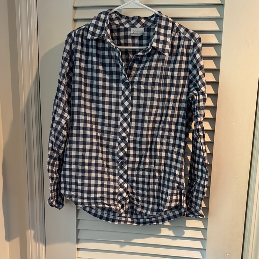Columbia Black and White Checkered Shirt
